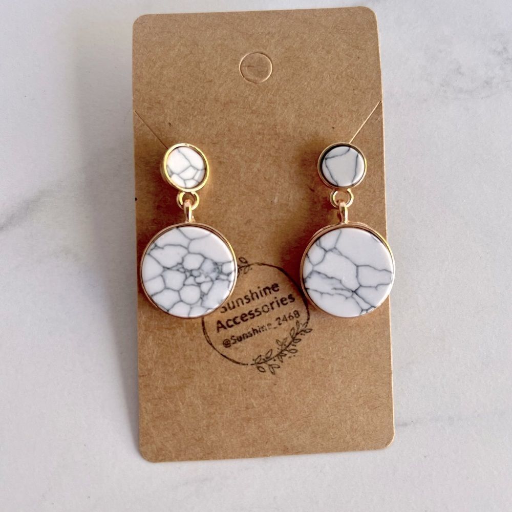 5/$25 MARBLED WHITE Dangles